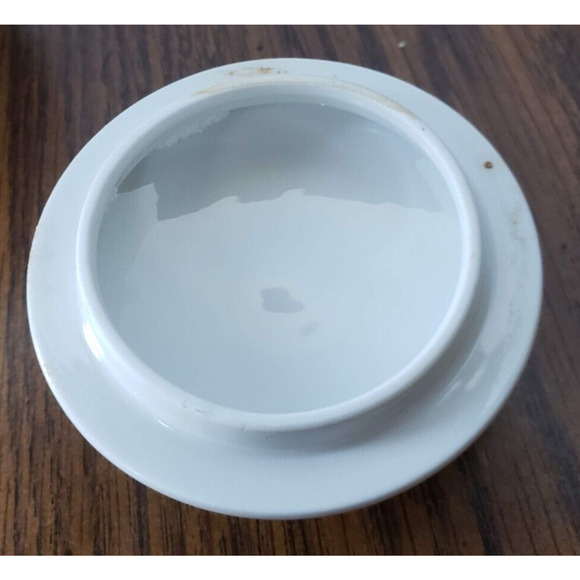 Ceres Coupe by Easterling Sugar Bowl With Lid White and Silver Wheat Vintage MCM - Picture 5 of 6